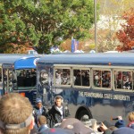 TEAM ARRIVAL ON BLUE BUSSES