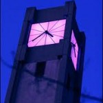 PURPLE & WHITE CLOCK